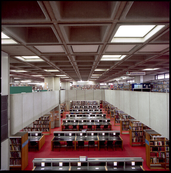 img007-4 
 Birmiingham Central Library Project 
Phase 1
Copyright - Richard Southall 
 Keywords: 60s, Birmiingham, Copyright, Design, Library, Phase 1, Project, Richard, Southall., architectural, architecture, books, brutalism, central, emphasis, interior, photograper, photographer